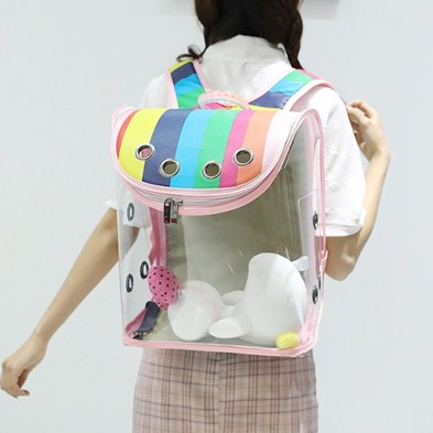 Rainbow Color Foldable Breathable Pet Backpack